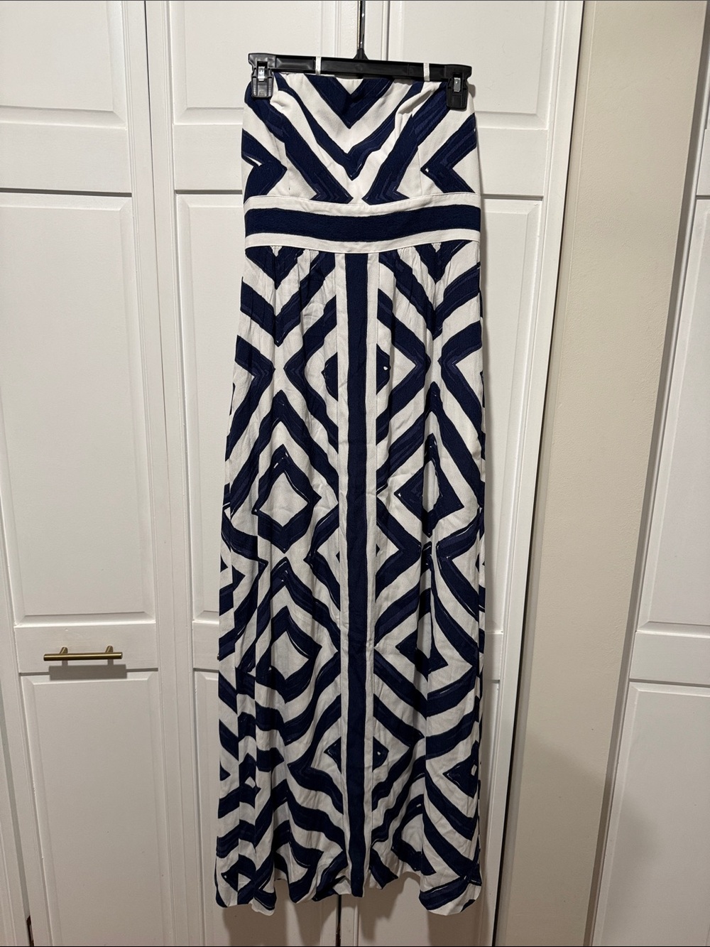 Vineyard Vines Navy and White Geometric Maxi Dress